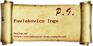 Pavlekovics Inge névjegykártya